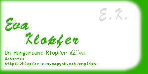 eva klopfer business card